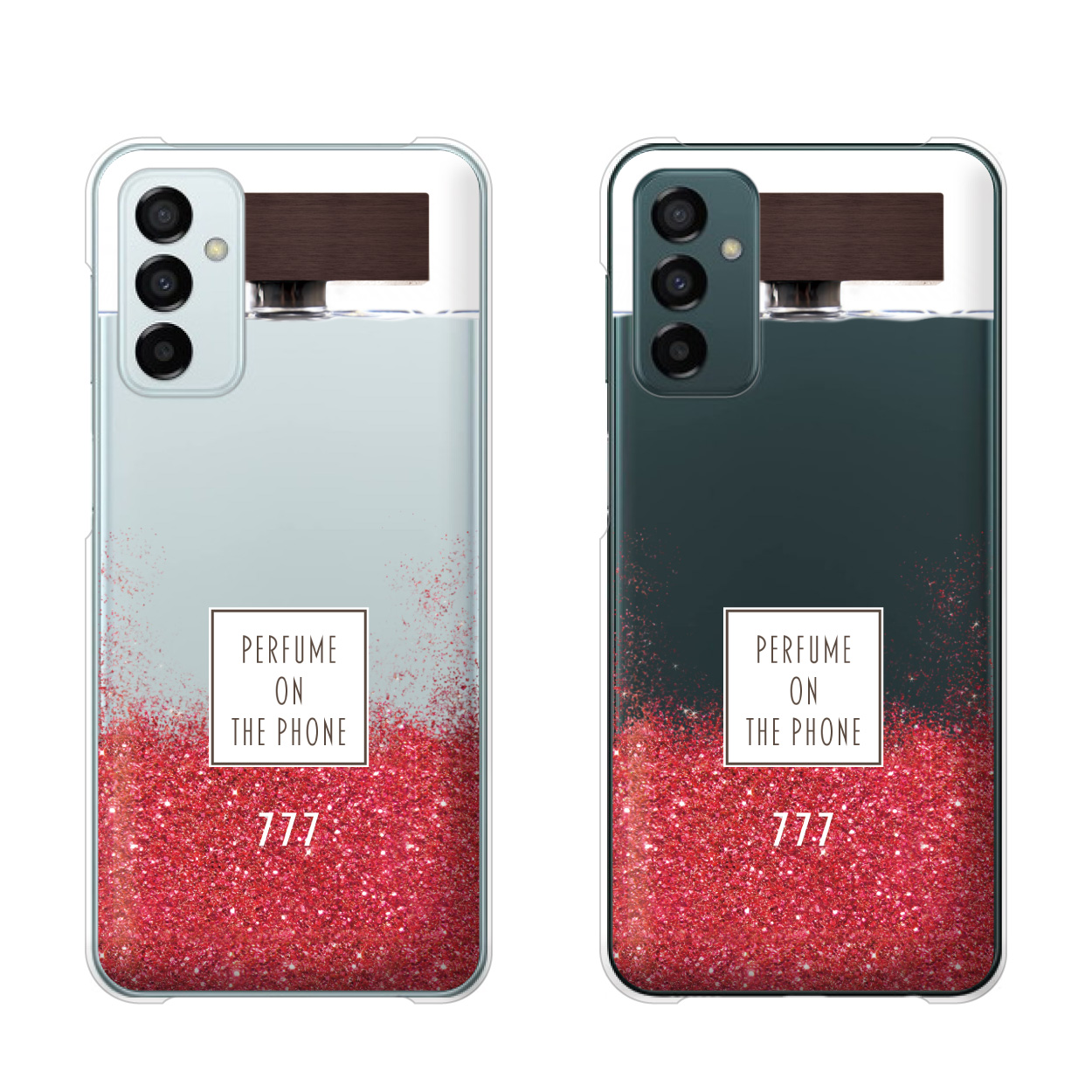 Galaxy M23 5G シムフリー スマホ ケース ハード カバー 香水 ウッド 木目 赤 レッド