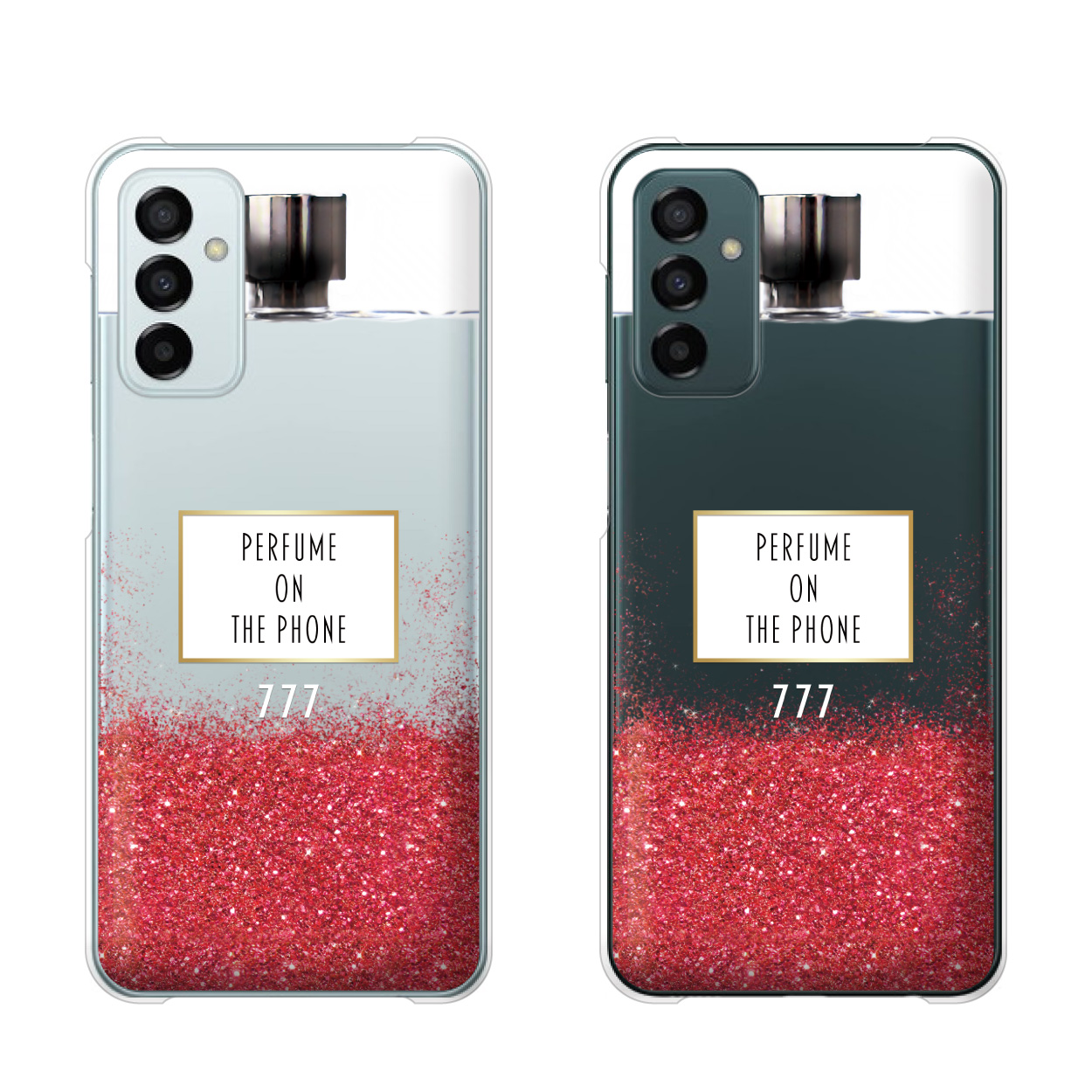 Galaxy M23 5G シムフリー スマホ ケース ハード カバー 香水 メタル 赤 レッド