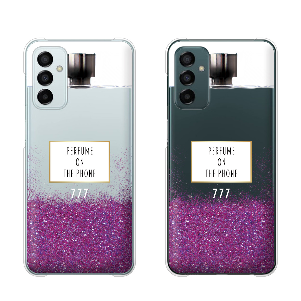 Galaxy M23 5G シムフリー スマホ ケース ハード カバー 香水 メタル 紫 パープル