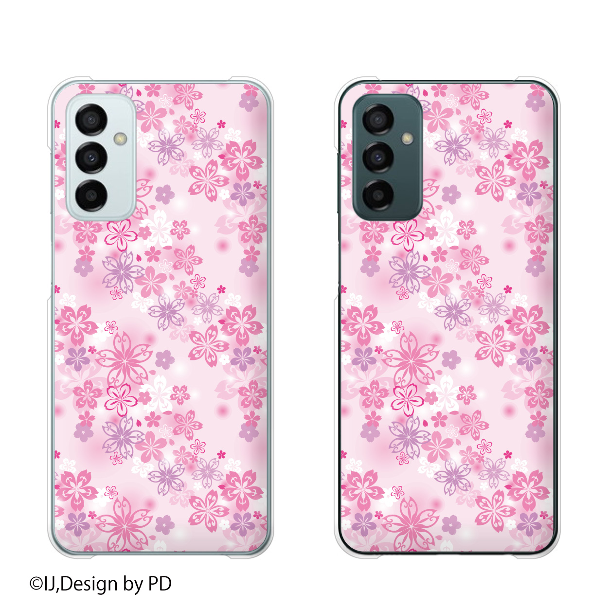 Galaxy M23 5G シムフリー スマホ ケース ハード カバー 花柄6 桜 ピンク
