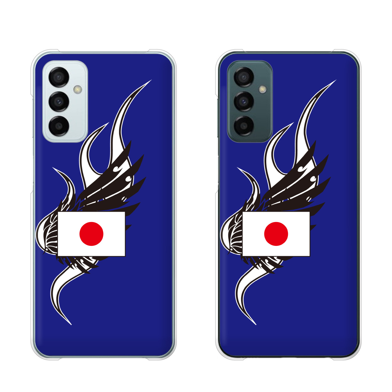 Galaxy M23 5G シムフリー スマホ ケース ハード カバー 国旗 日本1 青